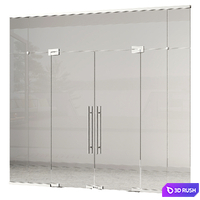 Swinging Glass Doors - office door - interior door 3D Model Vray, Corona