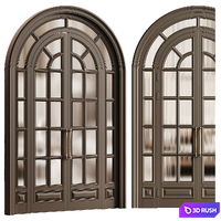 Classic entrance door - glass door 3D Model Vray, Corona