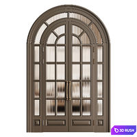 Classic entrance door - glass door 3D Model Vray, Corona