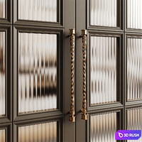 Classic entrance door - glass door 3D Model Vray, Corona