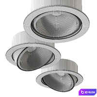Piu R piano ceiling lamp by Occhio Spot 3D Model Vray, Corona