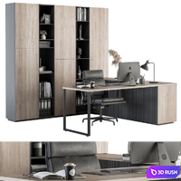Office Furniture - Manager Set 19 3D Model Vray, Corona