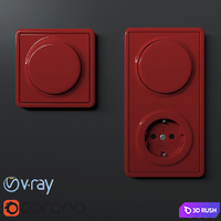 Gira S-Color switch-socket 3D Model Vray