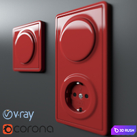 Gira S-Color switch-socket 3D Model Vray