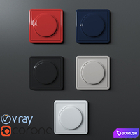 Gira S-Color switch-socket 3D Model Vray