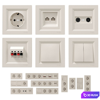 Sockets and switches Schneider Asfora Cream. 3D Model Corona