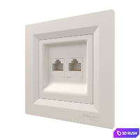 Sockets and switches Schneider Asfora Cream. 3D Model Corona