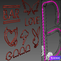 Light modules. Set 17. Neon 3D Model Vray, Corona