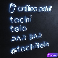 Neon  Set of neon logos 3D Model Corona