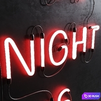 Neon Set 09 Neon Sign 3D Model Corona
