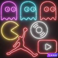 Neon Set 16 3D Model Corona