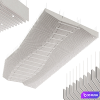 REVEAL CEILING BAFFLE acoustic ceiling 3D Model Vray, Corona