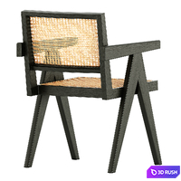 Pierre Jeanneret King chair by Tributeditions 3D Model Vray, Corona