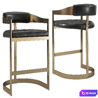 Sunpan Beaumont Bar Stool 3D Model Vray, Corona