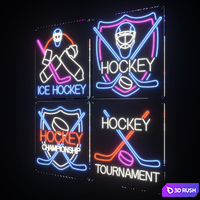Neon hockey attributes 3D Model Vray, Corona