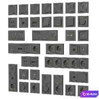 Sockets and switches 01 3D Model Corona
