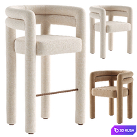 Tacova Bar Stool &amp; Tacova Dining Chair 3D Model Corona