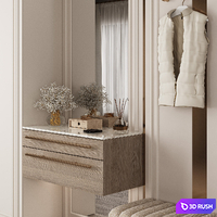 Hallway set 18 3D Model Corona
