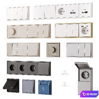 Sockets and switches Systeme Electric ArtGallery series 3D Model Vray, Corona