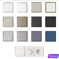 Sockets and switches Systeme Electric ArtGallery series 3D Model Vray, Corona