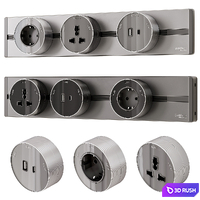 Track socket system Systeme Electric MultiTrack series 3D Model Vray, Corona