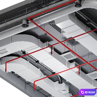 Ceiling with ventilation system (type 2) 3D Model Corona