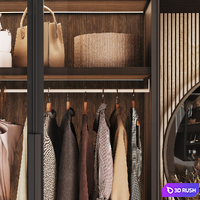 Wardrobe with mirror in the hallway 3D Model Corona