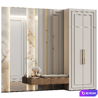 Hallway in Neoclassical style 37 (hooks, shoe rack, mirror) 3D Model Corona