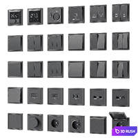 Sockets and switches Donel series R98 Metal 3D Model Corona