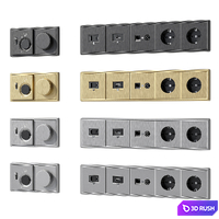 Sockets and switches Donel series R98 Metal 3D Model Corona