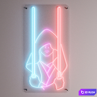 Neon Decor Star Wars Jedi 3D Model Corona