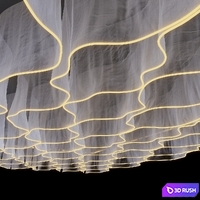 Decorative fabric ceiling with backlight 004 3D Model Vray, Corona