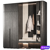 Furniture set for the hallway 4. Modular modern composition 3D Model Vray, Corona