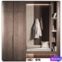 Furniture set for the hallway 4. Modular modern composition 3D Model Vray, Corona
