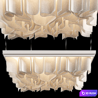 Decorative ceiling Wave ceiling 3D Model Vray, Corona