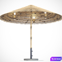 Bamboo umbrella 3D Model Vray