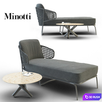 Aston Cord Outdoor Chaiselongue 3D Model Vray