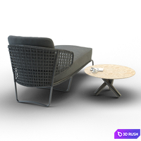 Aston Cord Outdoor Chaiselongue 3D Model Vray