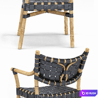 Canyon Leather And Rattan Chair 3D Model Vray
