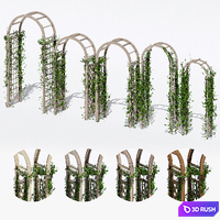 Garden arches three 3D Model Vray, Corona