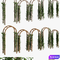 Garden arches three 3D Model Vray, Corona