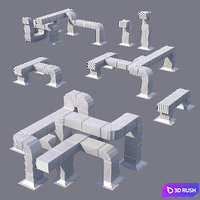 Set for roofing houses 03 3D Model Vray