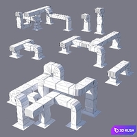 Set for roofing houses 03 3D Model Vray