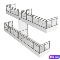 Modular balcony x4 3D Model Vray