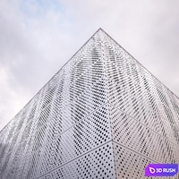 Perforated metal panel N19 3D Model Vray