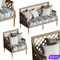 Massant outdoor furniture set 3D Model Vray, Corona