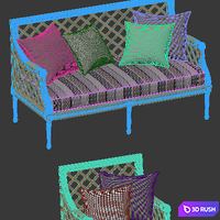 Massant outdoor furniture set 3D Model Vray, Corona
