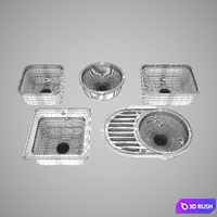 Kitchen Sink Set 3D Model Vray