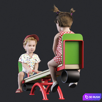 Children on the swing 3D Model Corona
