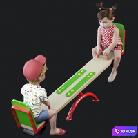 Children on the swing 3D Model Corona